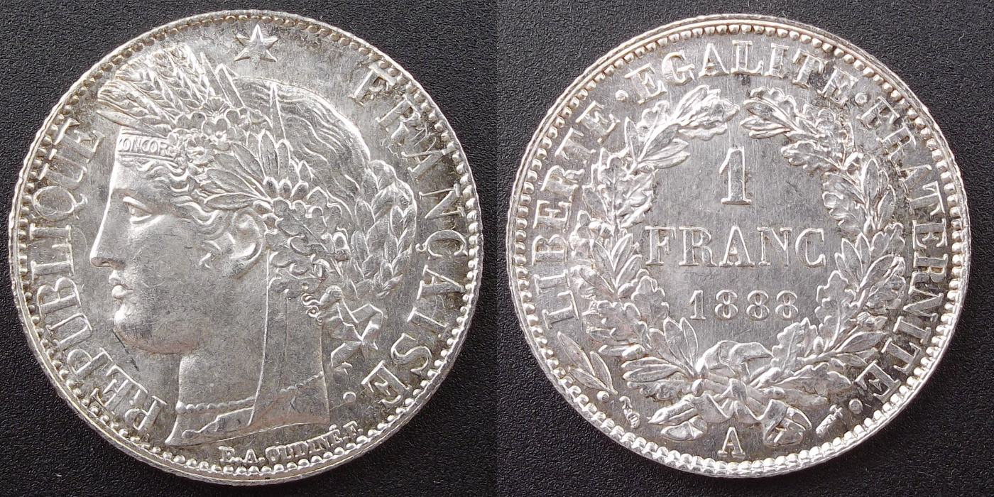 1-Franc-[1888],-Ceres---Grading