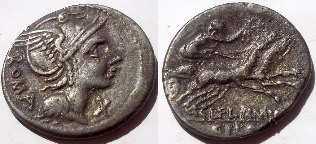 Roman-Republic-Denarius,-Flaminia
