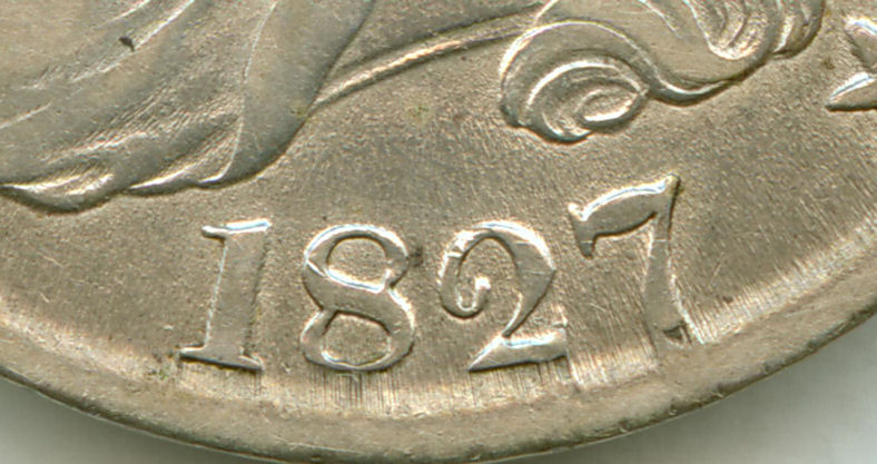 1827-Capped-Bust-Half-Overton-?'s
