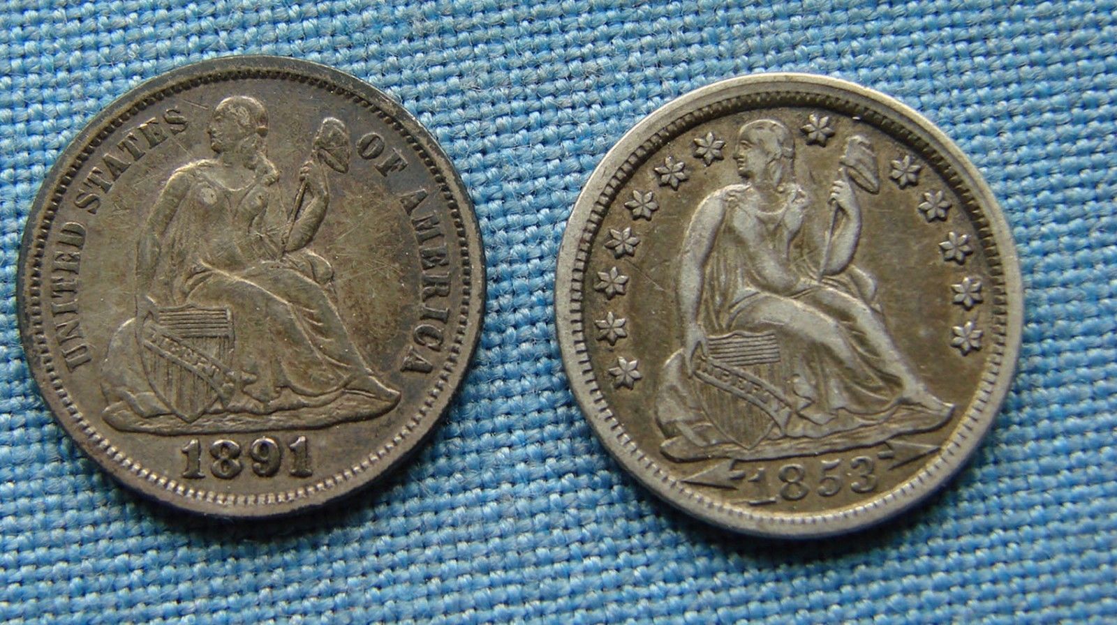 1853-And-1891-Seated-Liberty-Dimes