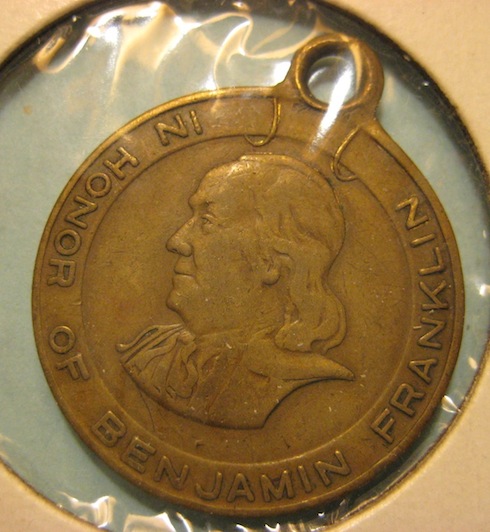 Exonumia:--Benjamin-Franklin-Institute-Pendant/Token/Medal
