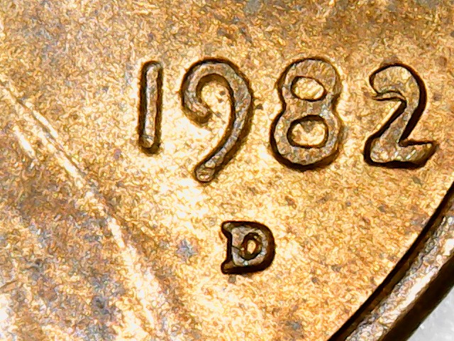 1982-D-&-2-1988-D-Pennies-Die-Issues-On-Obverse