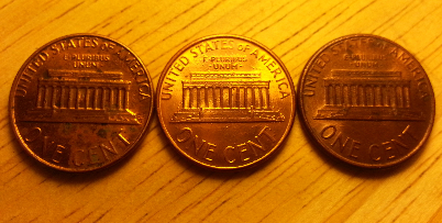 1982-D-&-2-1988-D-Pennies-Die-Issues-On-Obverse