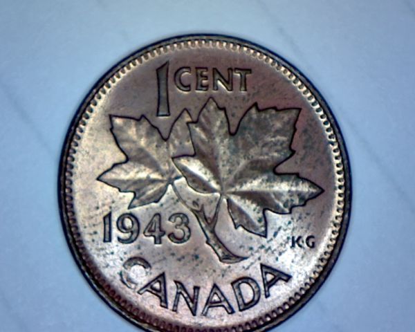Canada-1943-Cent-Filled-Die?-Wierd-Ear