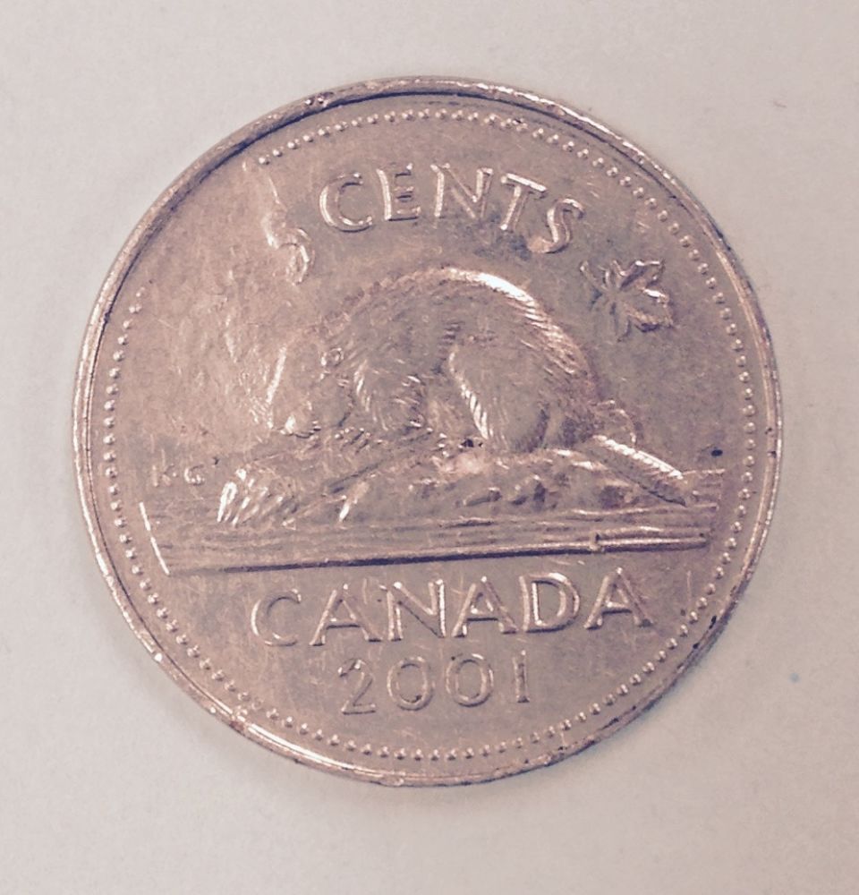 2001-Canada-Nickel-5-Cents-Struck-Through-Something?