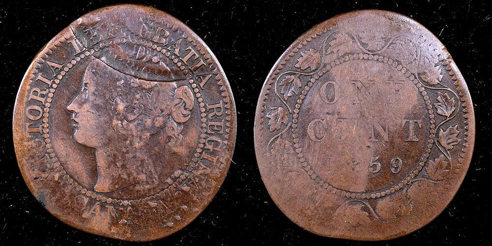 Canada-Large-Cent-1859-Double-Struck-Or-Garage-Job?