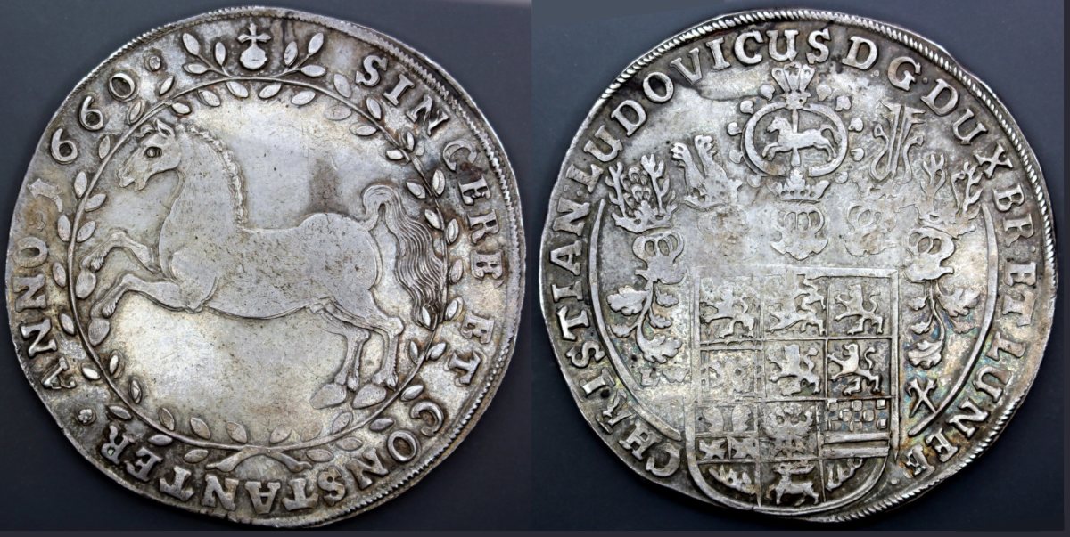 1660-Brunswick-L�neburg-Celle-Thaler----Irregular-Planchet