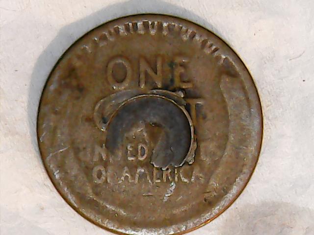 1918-D-Penny,-Weak-Strike-And-Damage