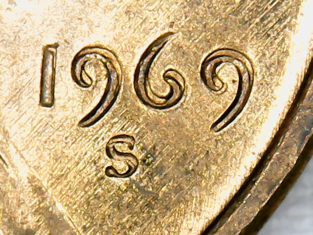 1969-S-Penny,-Six-Pennies-With-Possible-DDO