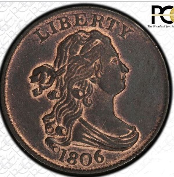 1806-1/2-Cent-Small-6,-No-Stems-Questionable-Color