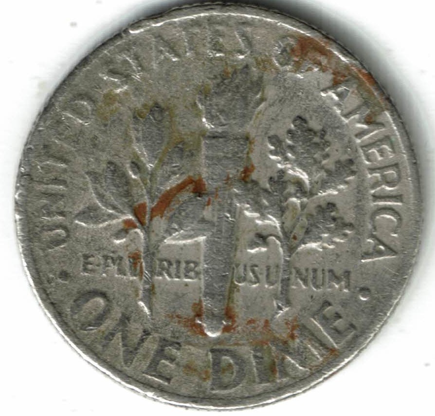 1966-Roosevelt-Dime,-Vise-Damage,-Chemical-Damage,-Planchette-Damage,-PMD-?