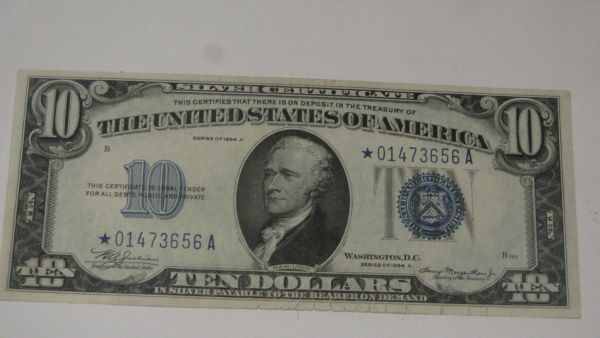 Scarce-1934A-$10-Silver-Cert-Star-Note