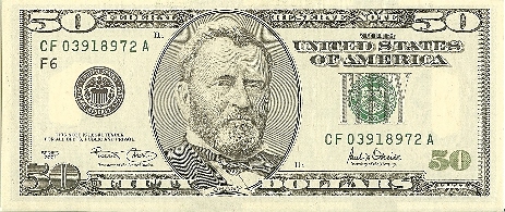 50-Dollar-Bill,-Backside-Completely-With-Green-Ink