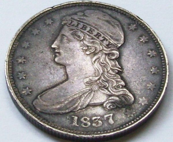 1837-Capped-Bust-Half-With-Reeded-Edge