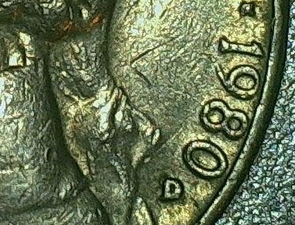 Two-Obverse-Sides-On-Nickle-1980-D--1990-P