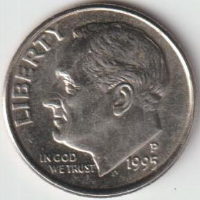 1995-P-Dime-With-Tilted-Die
