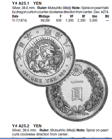 Japanese-416-One-Yen-900-Japan-Silver-Coin-�-Meiji-Era