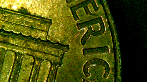 1991-Penny-With-Line-Above/Through-Lincoln's-Head-&-Multiple-Other-Lines