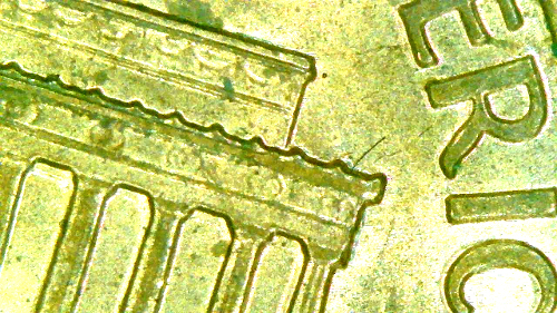 1991-Penny-With-Line-Above/Through-Lincoln's-Head-&-Multiple-Other-Lines
