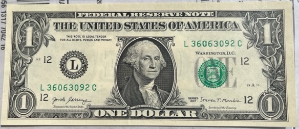 Odd-Inked-Serial-Number-In-$1-Bill---Is-It-Collectible?