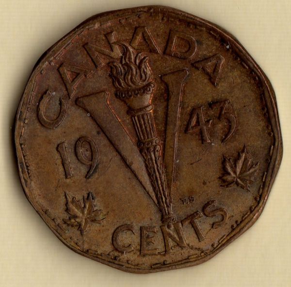 1943-Tombac-Retained-Broken-Die-On-Reverse