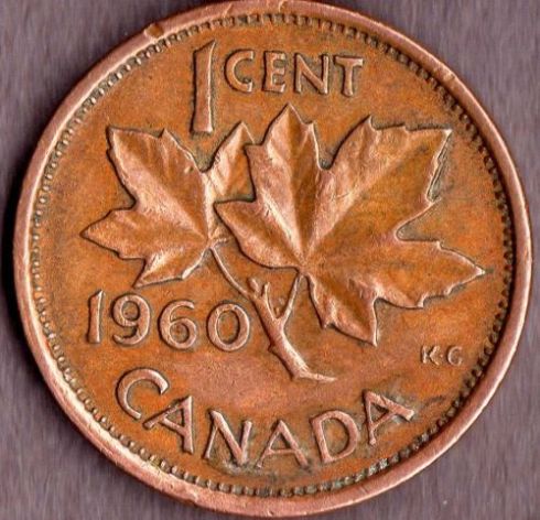 Canada-1-Cent-1960-Hanging-0