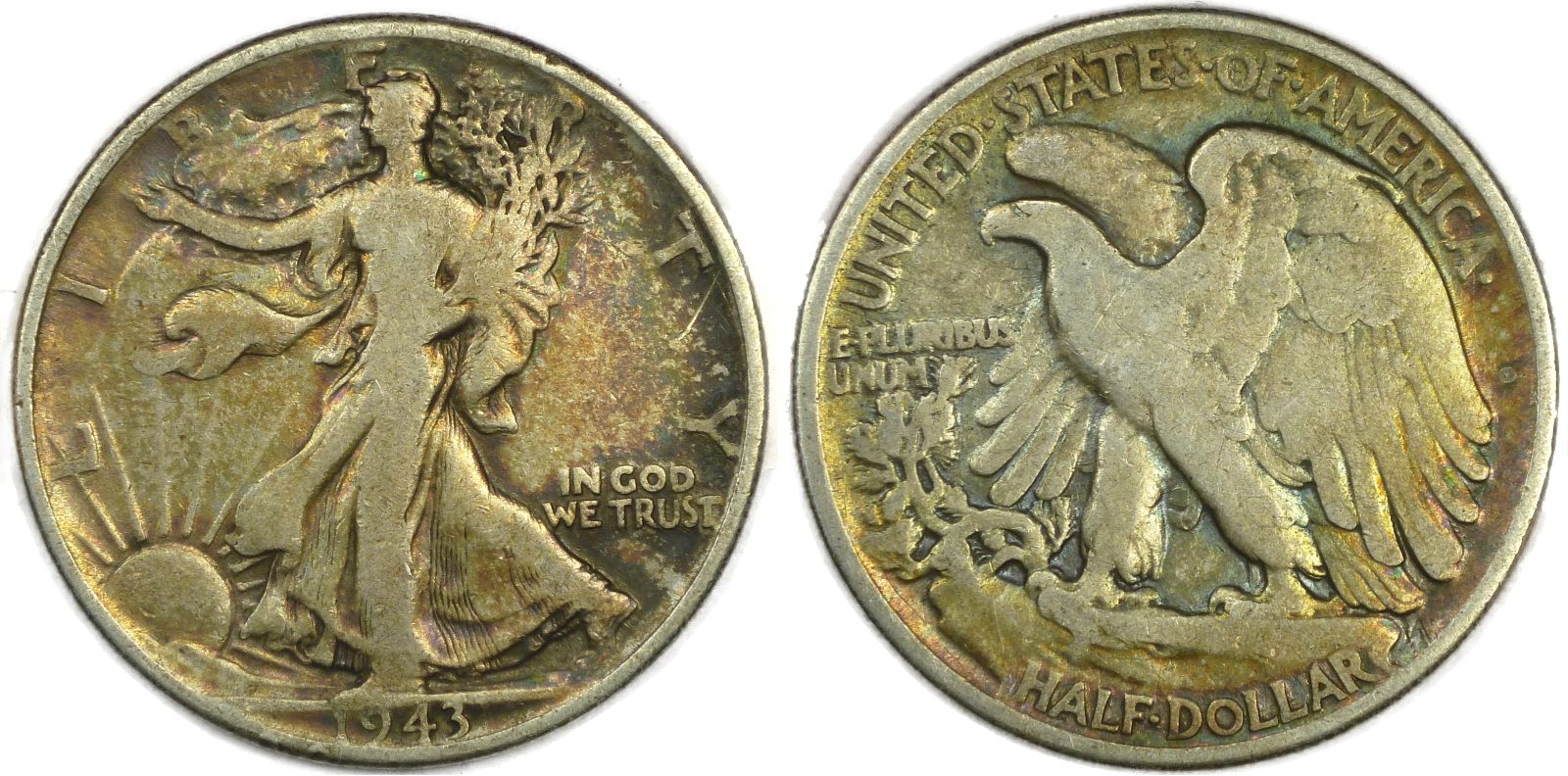 Grading-A-1943-P-Walking-Liberty-Half-With-Toning.
