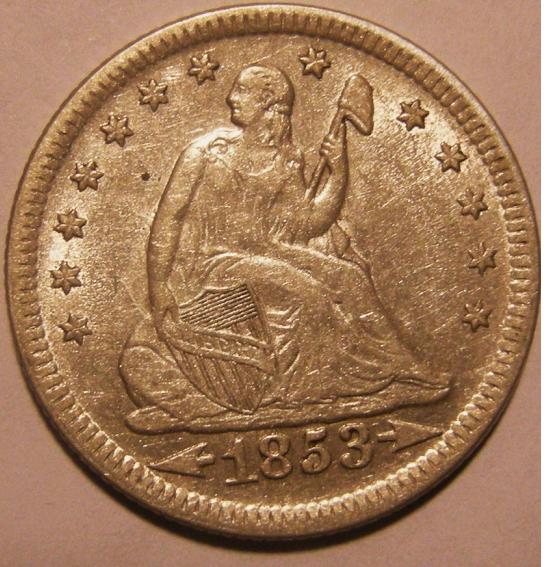 1853-Seated-Arrows/Rays-Quarter-To-Grade.