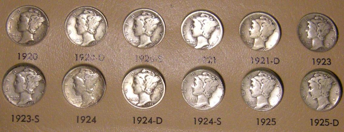 Mercury-Dime-Complete-Set!
