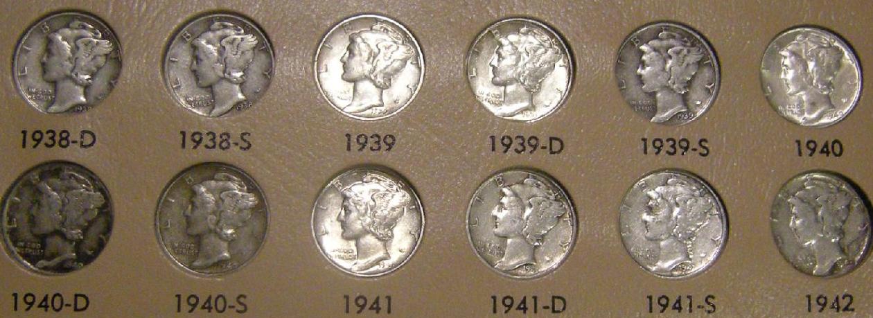 Mercury-Dime-Complete-Set!