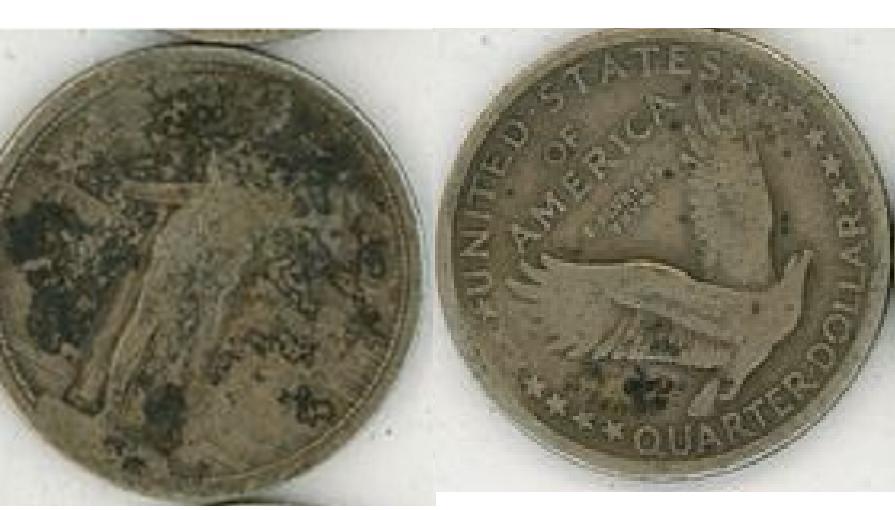Type-1-Standing-Liberty-Quarter-1916/1917-Difference
