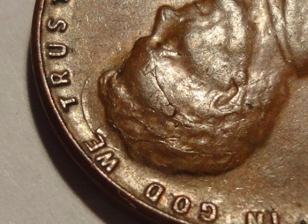 1955-Lincoln-Cent--Lamination-Problems/Cracks?-On-Head