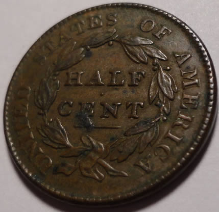 1828-Half-Cent-13-Stars