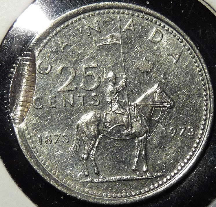 Double-Struck-Mountie-Quarter-With-Uniface-Reverse?