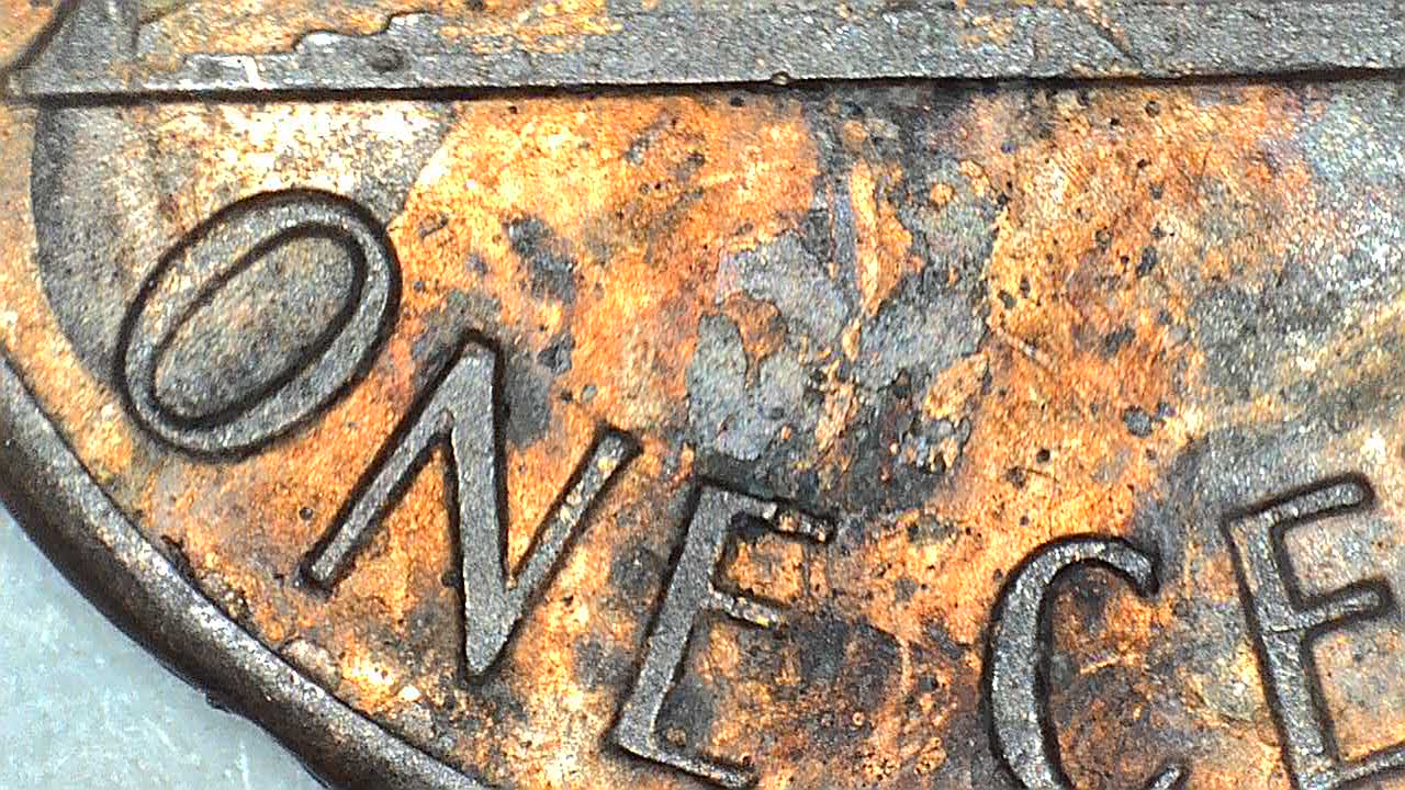 19?-Lincoln-Wheat,-Lamination-Issue-Or-Post-Mint-Damage?