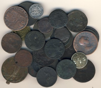 Old-Early-Milled-Coins-,-Medals?tokens?silver?
