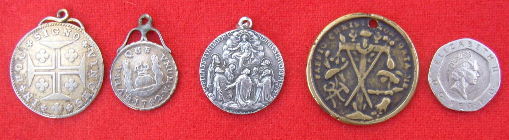 4-Unknown-Medals/Medallions-,-Silver,-Rare?