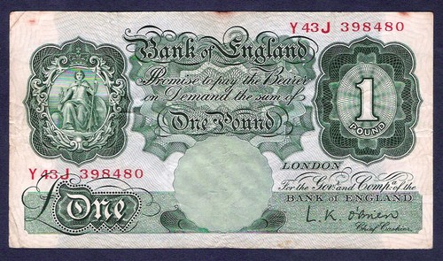 Green-British--Post-World-War-1-Pound-Notes