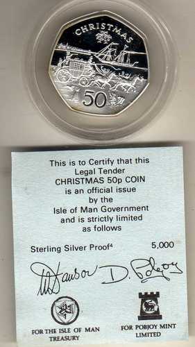 Silver-Proof-Isle-Of-Man-50-P-Christmas-1980