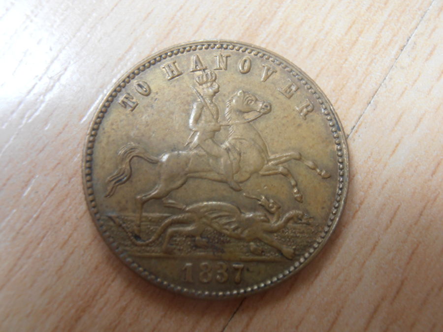 Queen-Victoria-'To-Hanover'-Token-.some-Luster