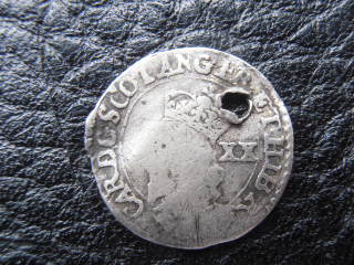 Hammered-Scottish-Coin.-Thistle-.-Holed
