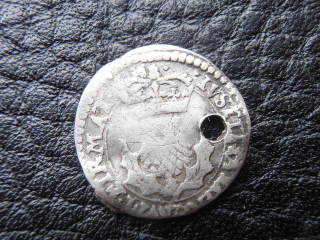 Hammered-Scottish-Coin.-Thistle-.-Holed