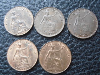 Geroge-V-Farthings-.-VG-Cond