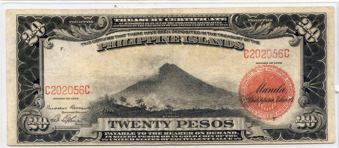 1929-Philippine-Islands-Treasury-Certificate-Printing-Of-502,000---Scarce