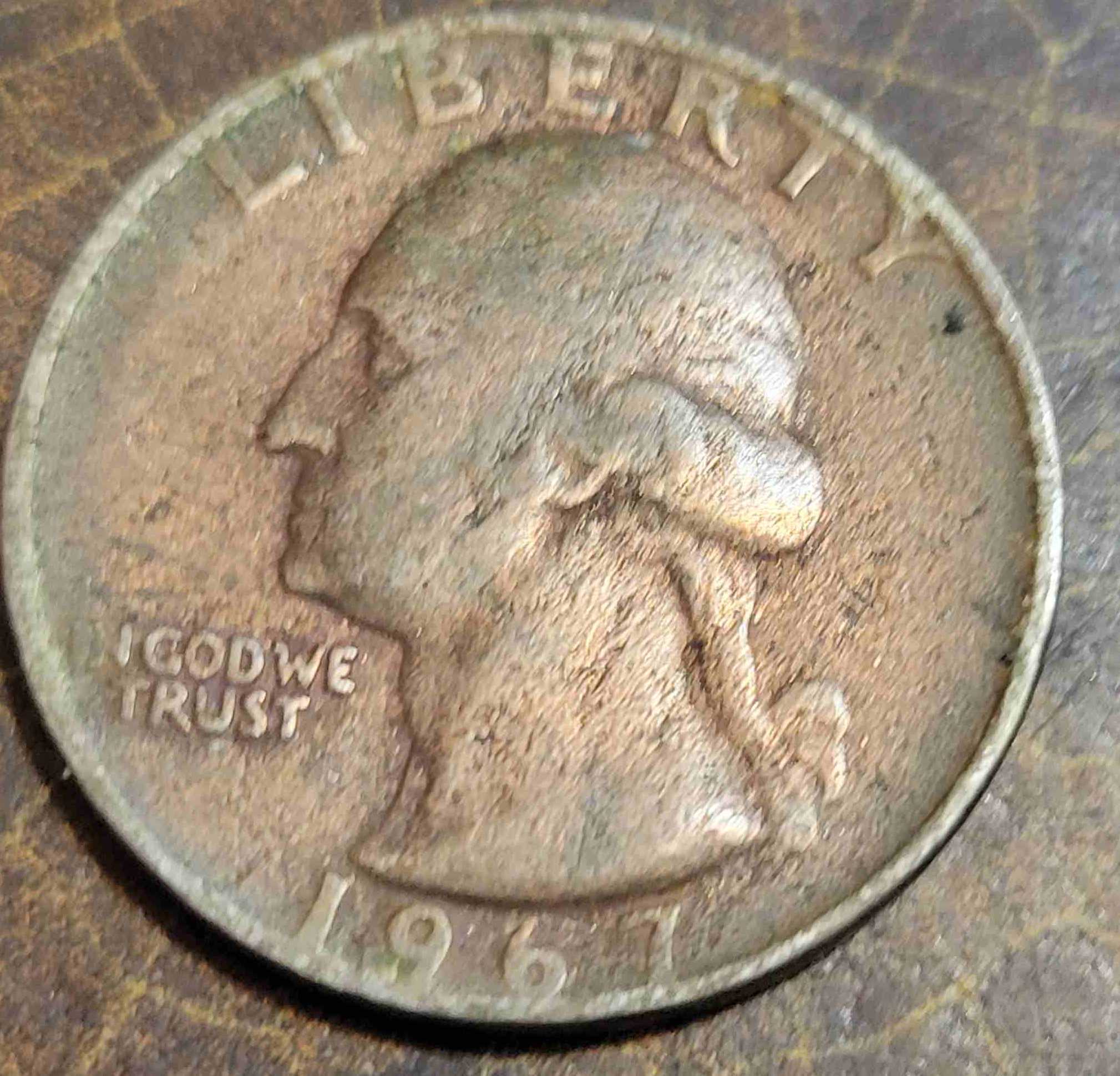 1967-Quarter-Missing-Clad-Layer,-Or-Just-A-Typical-Post-Damaged-Coin?