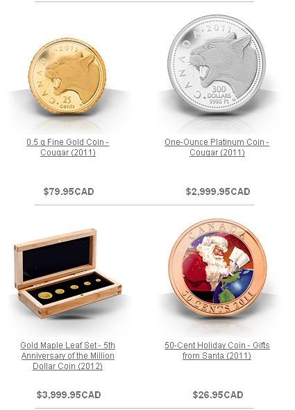 New-Coins-Announced-By-The-RCM-As-Of-09/27/2011