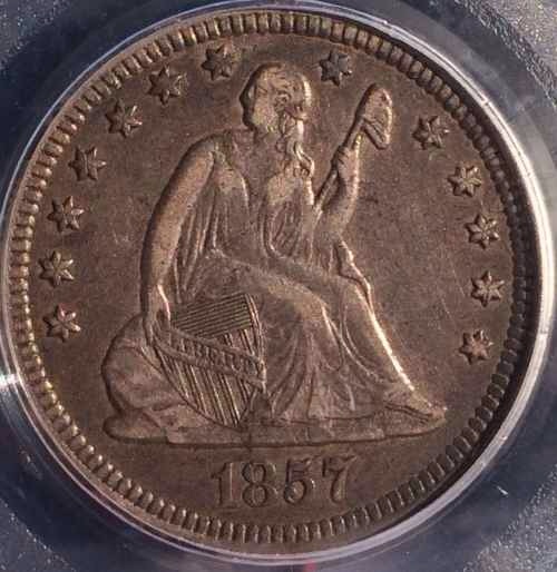 1857-Seated-Quarter.-PCGS.--Got-Today.-What-You-Think?