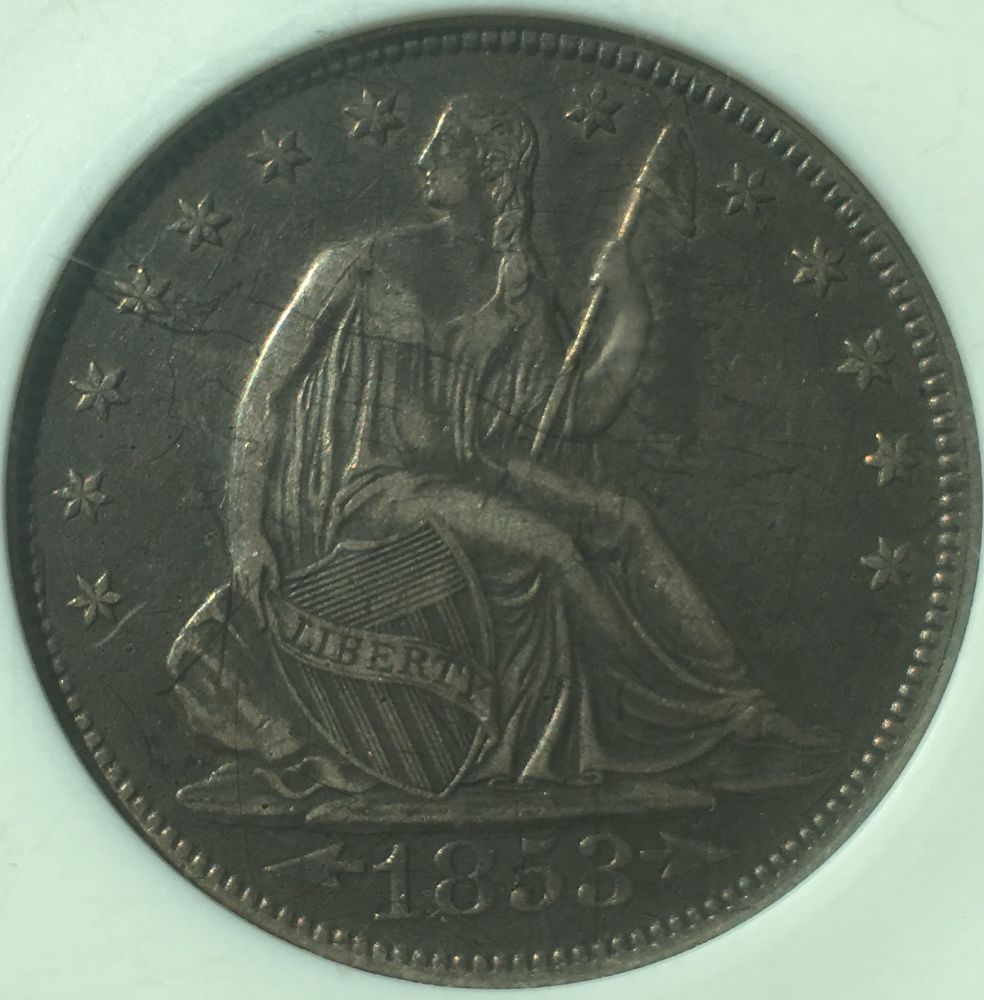 1853-Liberty-Seated-Half-Dollar-Arrows-&-Rays-For-Grading