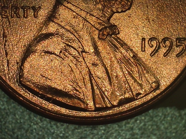 Uncirculated-1995-Lincoln-Penny---Texture-/-Drip?