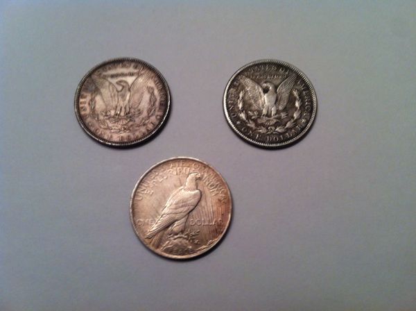 1881-&-1921-Morgan-And-1922-Peace-Silver-Dollars